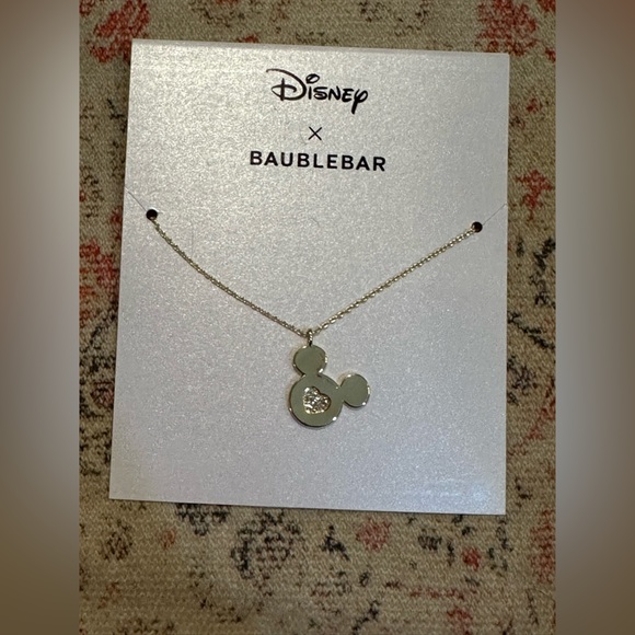 Disney X Baublebar Mickey Mouse Pavé Gold Shaped Pendant Necklace - Picture 2 of 4